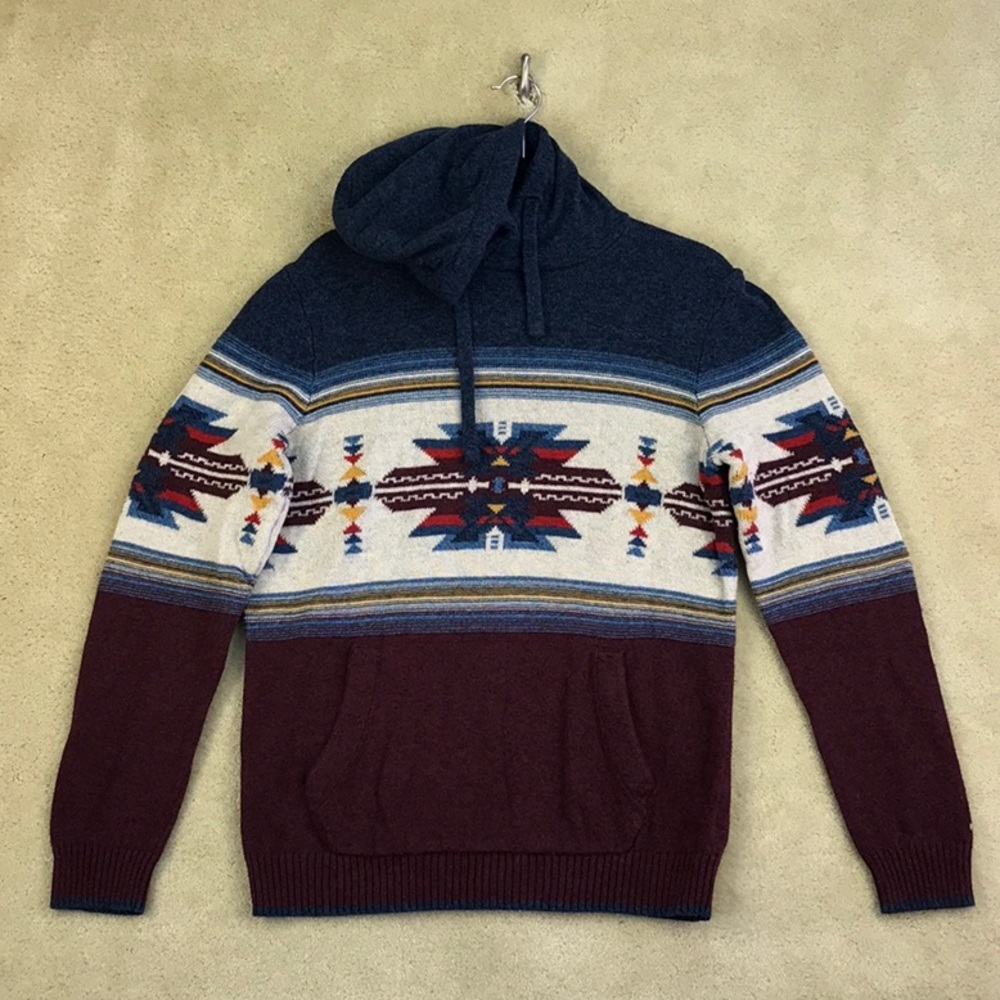 American eagle southwestern knit hoodie sweater Size Small Ahh-mazingly Soft